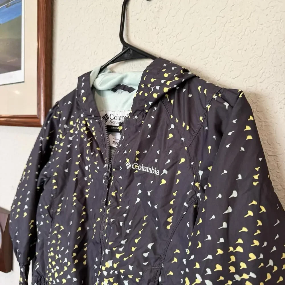 Vintage 00s Columbia Windbreaker Size‎ 6 Gray Full Zip Hooded Lined Jacket Girls